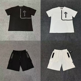 Trapstar New Loose-Fit Short-Sleeve T-Shirt & Mid-Length Shorts Set-6615  